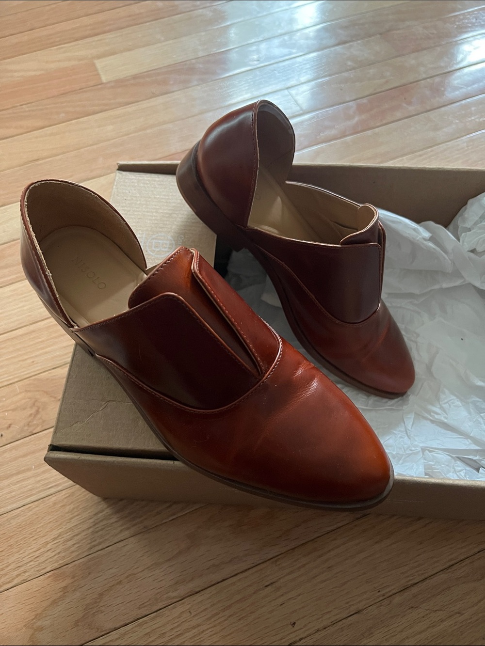 Nisolo Women's Leather Slip-On Loafers in Cognac